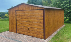 Garaż blaszany 4x6 drewnopodobny