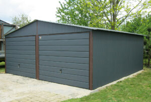 Garaż blaszany antracyt 6x5 dwuspadowy