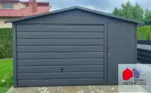 Garaż blaszany 4x6 antracyt obróbki